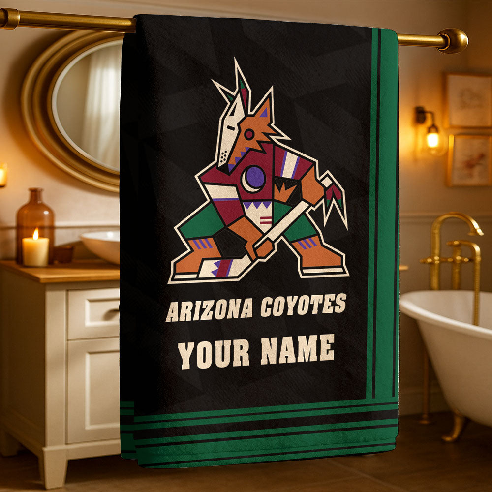 LIMITED EDITION - NEW CUSTOMIZED NHL30 AZC ARIZONA COYOTES BEACH & BATH TOWEL