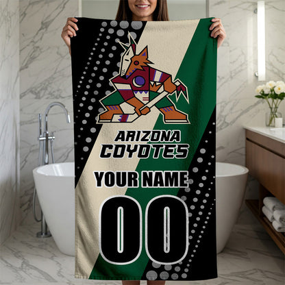LIMITED EDITION - NEW CUSTOMIZED NHL30 AZC ARIZONA COYOTES BEACH & BATH TOWEL