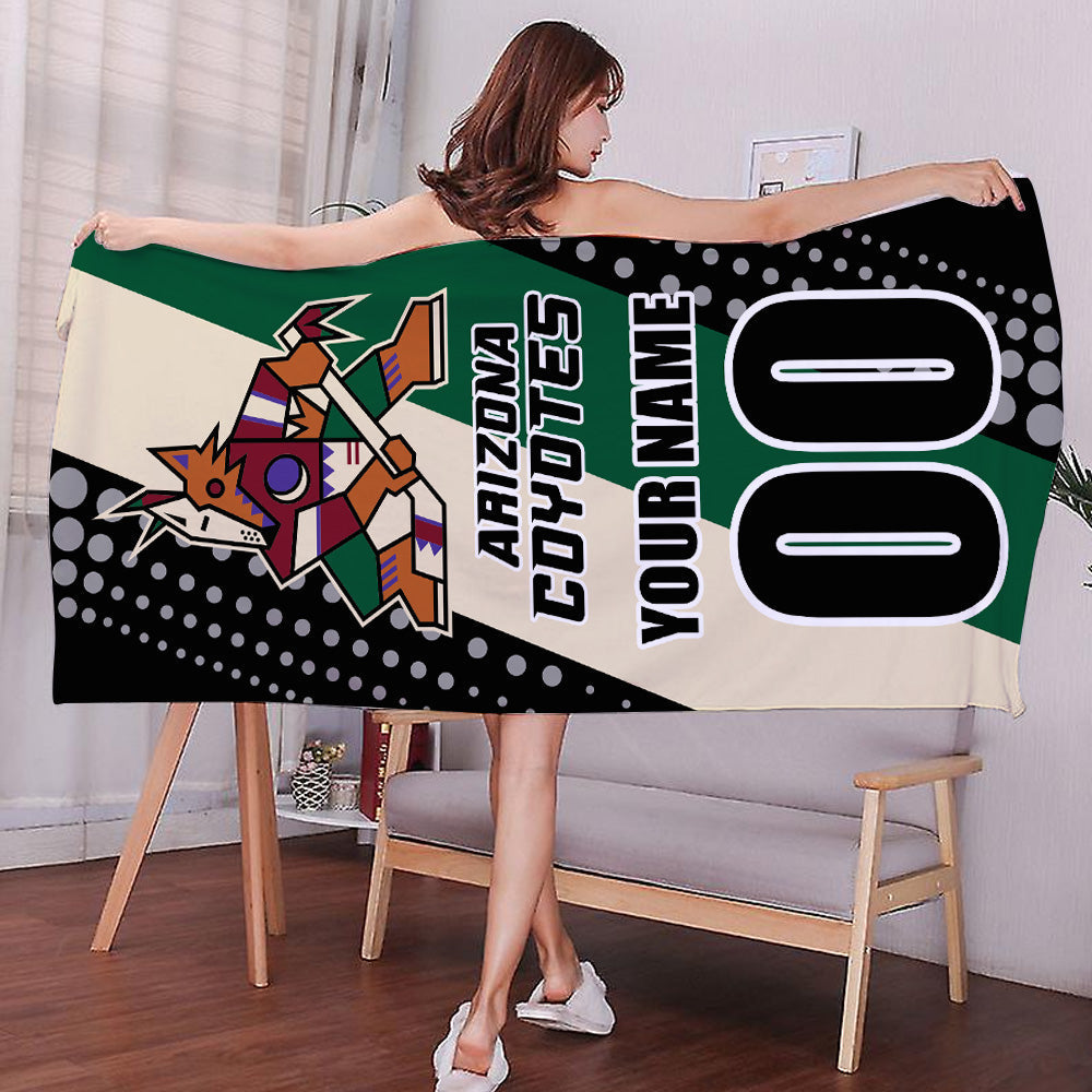 LIMITED EDITION - NEW CUSTOMIZED NHL30 AZC ARIZONA COYOTES BEACH & BATH TOWEL