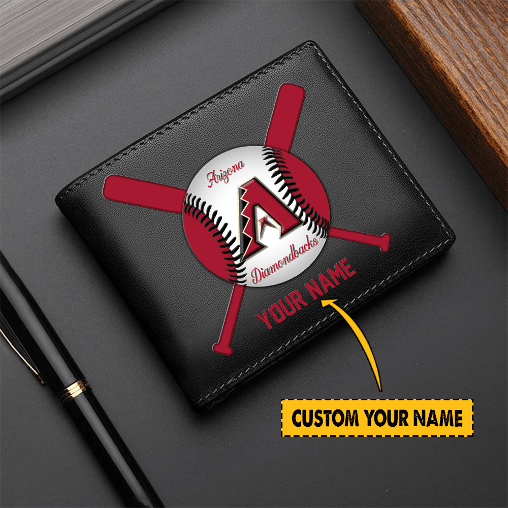 LIMITED EDITION - NEW CUSTOMIZED MLB07 ADS ARIZONA DIAMONDBACKS LEATHER WALLET