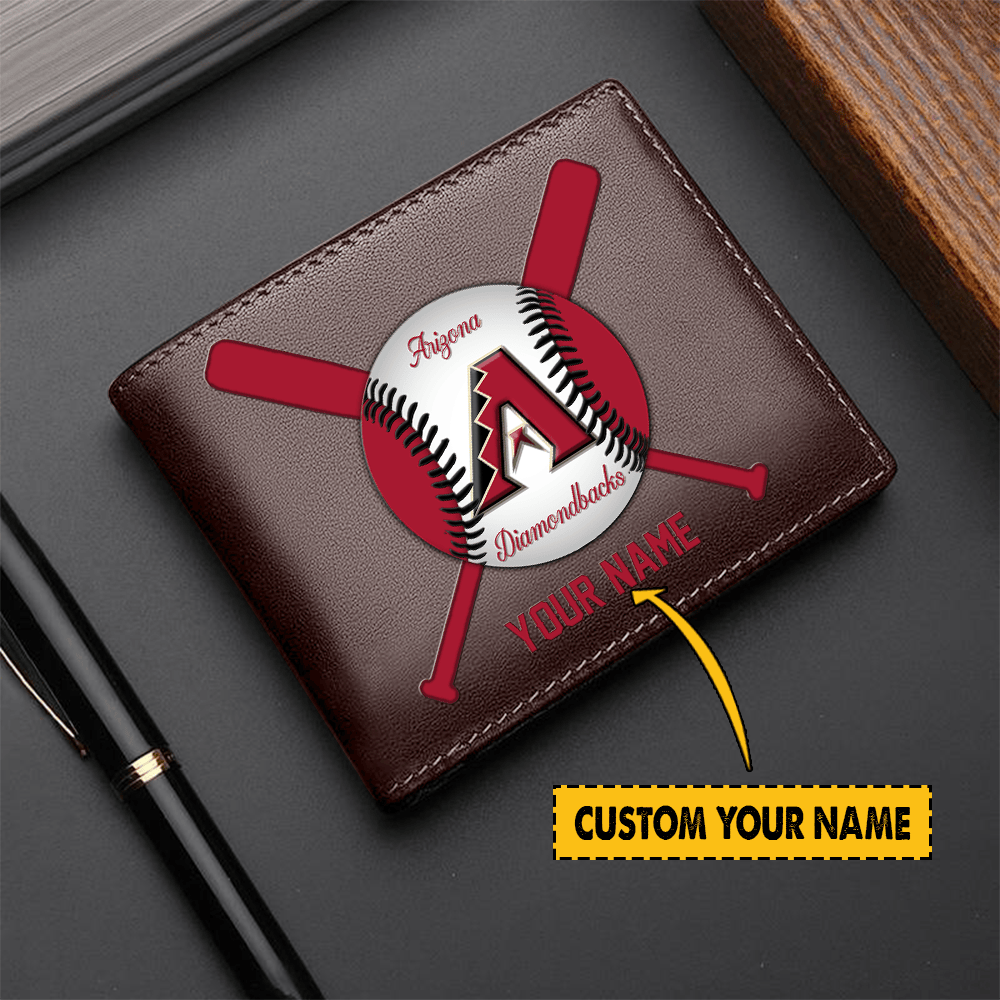 LIMITED EDITION - NEW CUSTOMIZED MLB07 ADS ARIZONA DIAMONDBACKS LEATHER WALLET