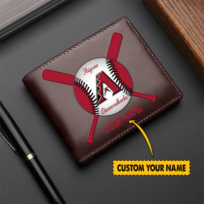 LIMITED EDITION - NEW CUSTOMIZED MLB07 ADS ARIZONA DIAMONDBACKS LEATHER WALLET