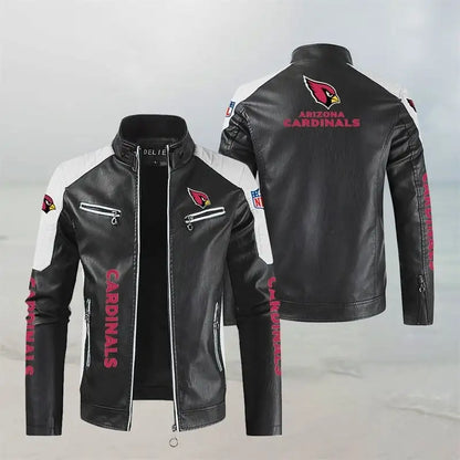 LIMITED EDITION - NEW CUSTOMIZED NFL20 ARC ARIZONA CARDINALS LEATHER BIKER JACKET