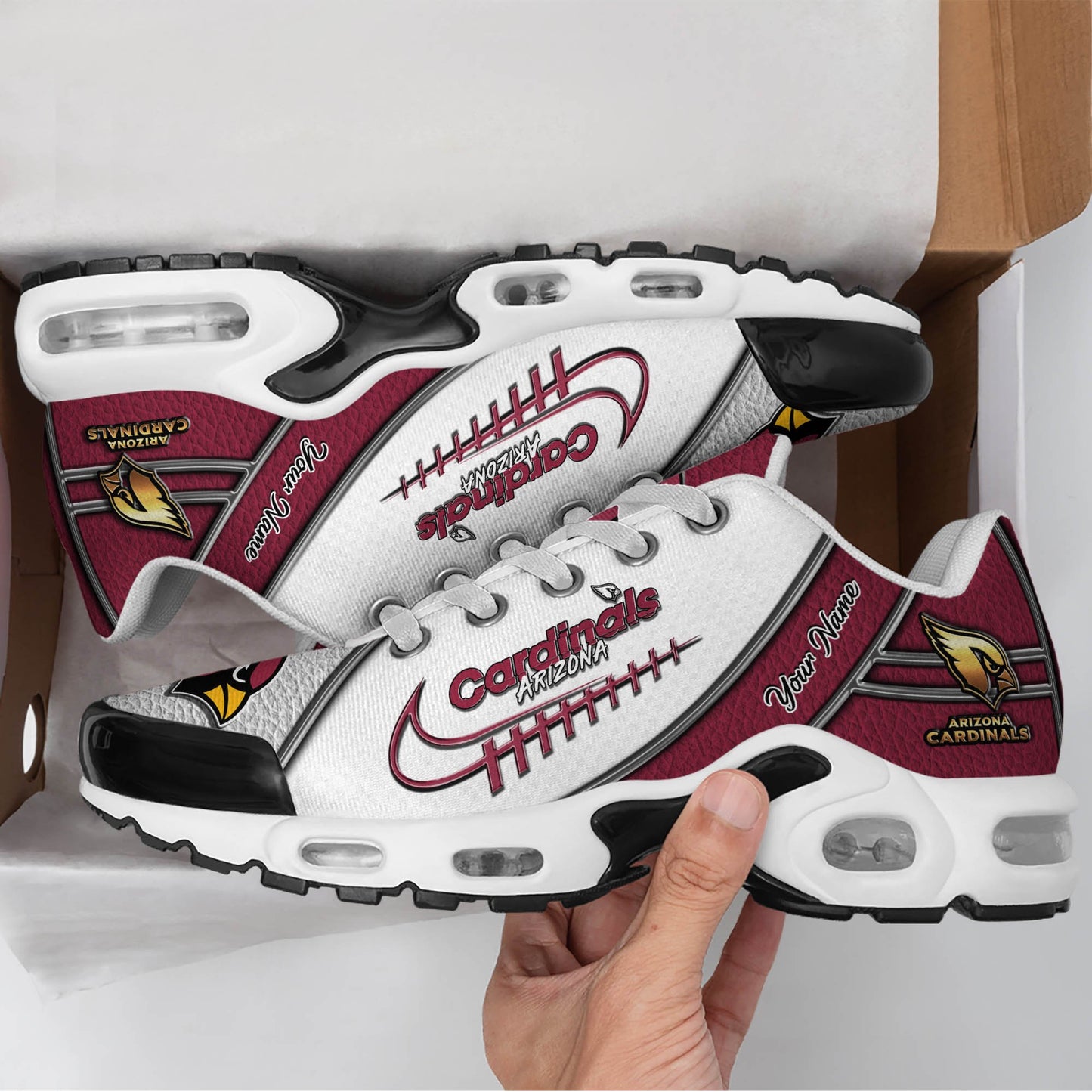 LIMITED EDITION - NEW CUSTOMIZED NFL20 ARC ARIZONA CARDINALS UNISEX AIR MAX PLUS SNEAKERS