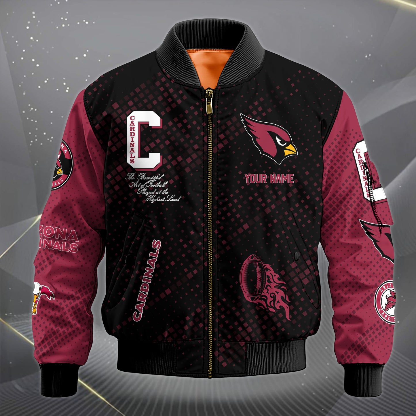 LIMITED EDITION - NEW CUSTOMIZED NFL20 ARC ARIZONA CARDINALS SATIN VARSITY JACKET & LONG PANTS