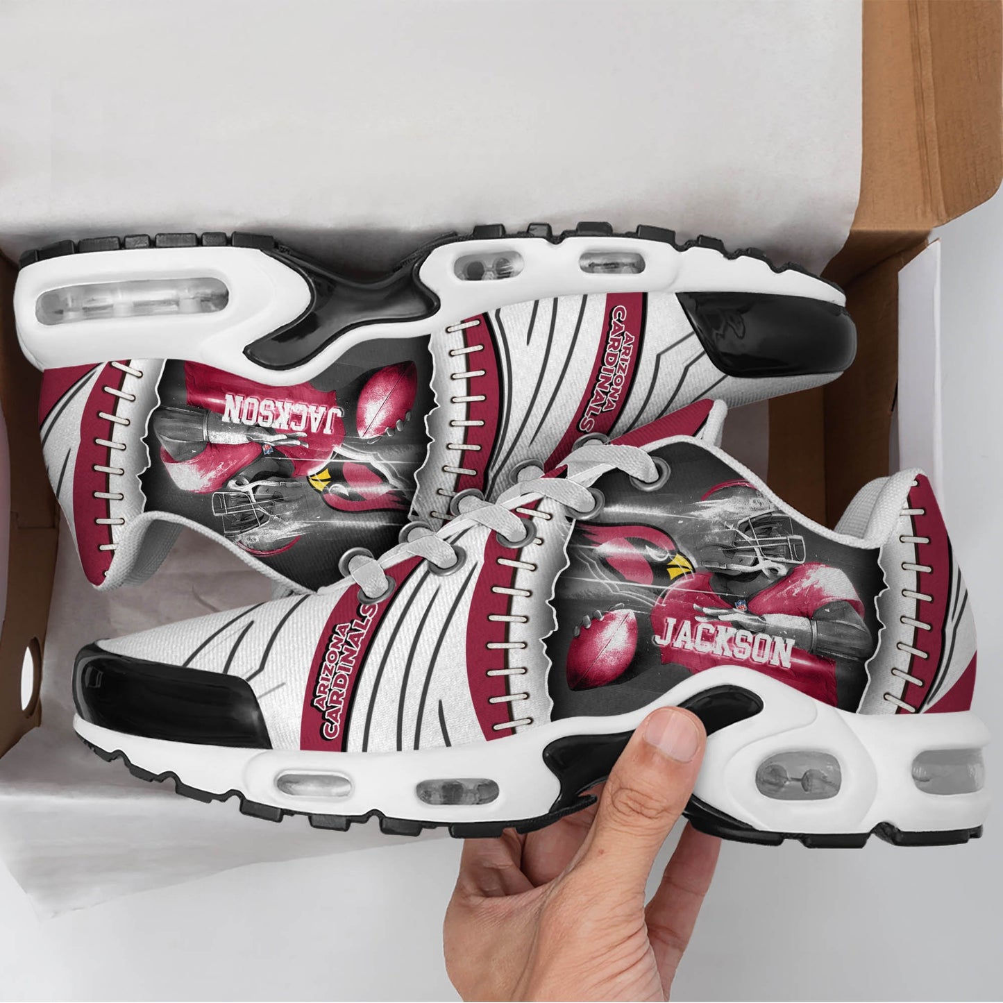 LIMITED EDITION - NEW CUSTOMIZED NFL20 ARC ARIZONA CARDINALS UNISEX AIR MAX PLUS SNEAKERS