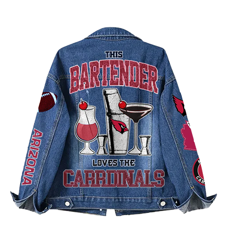 LIMITED EDITION - NEW CUSTOMIZED NFL20 ARC ARIZONA CARDINALS DENIM JACKET