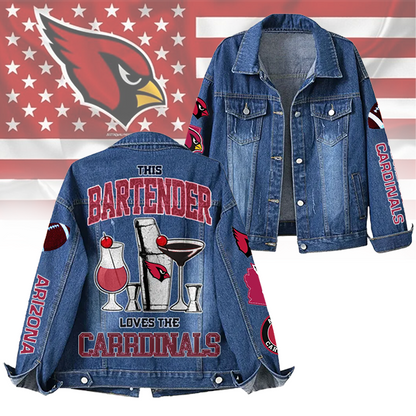 LIMITED EDITION - NEW CUSTOMIZED NFL20 ARC ARIZONA CARDINALS DENIM JACKET