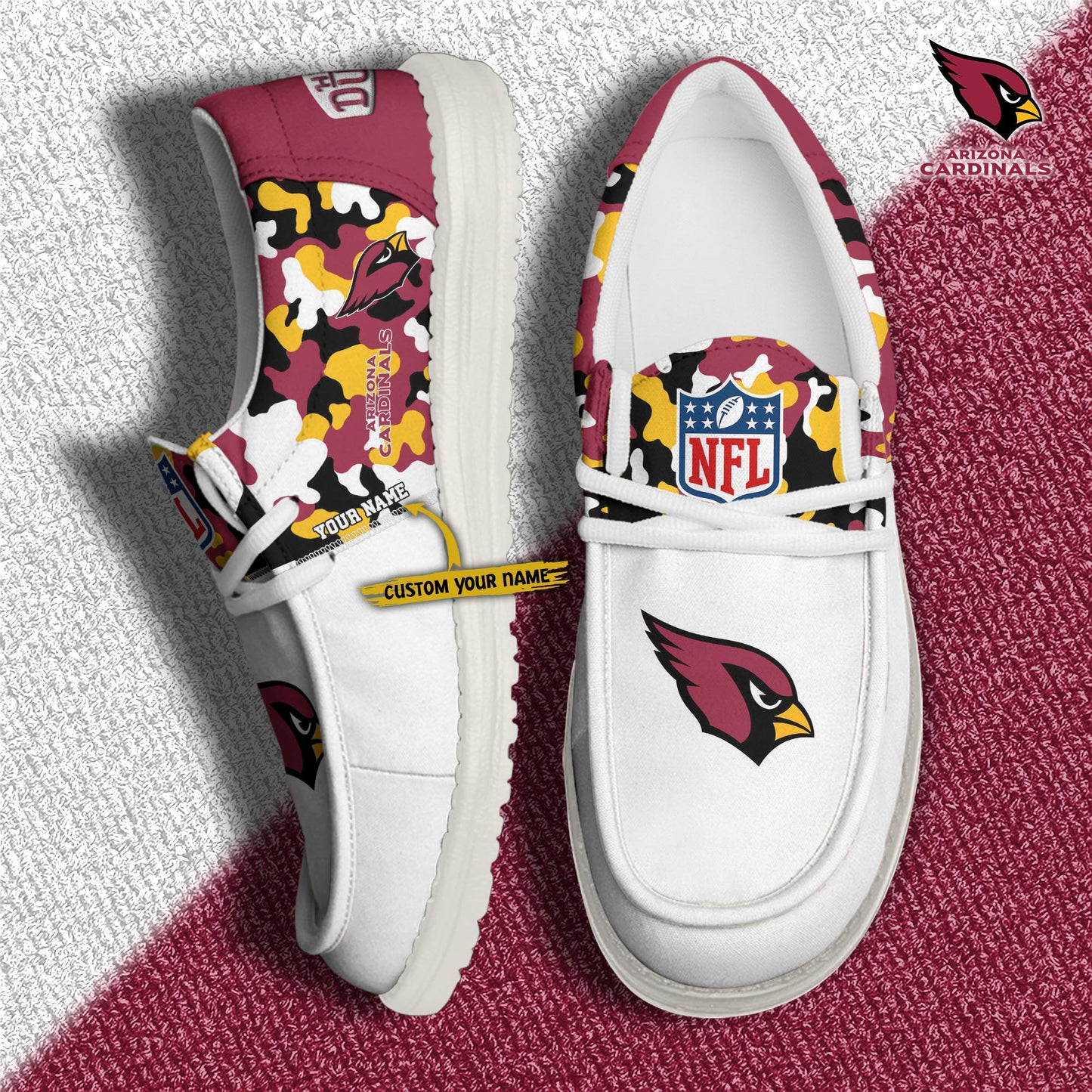 LIMITED EDITION - NEW CUSTOMIZED NFL20 ARC ARIZONA CARDINALS LOAFER SHOES