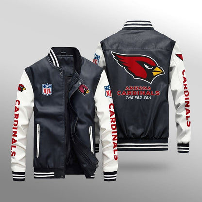 LIMITED EDITION - NEW CUSTOMIZED NFL20 ARC ARIZONA CARDINALS LEATHER BOMBER JACKET