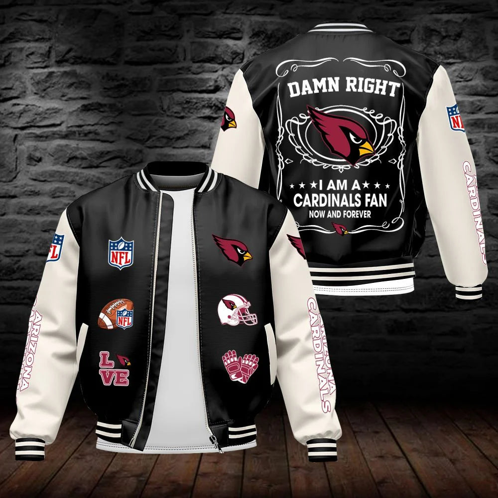 LIMITED EDITION - NEW CUSTOMIZED NFL20 ARC ARIZONA CARDINALS LEATHER BOMBER JACKET