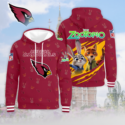 LIMITED EDITION - NEW CUSTOMIZED NFL20 ARC ARIZONA CARDINALS & ZOOTOPIA UNISEX T-SHIRT, POLO, HOODIE & JACKETS