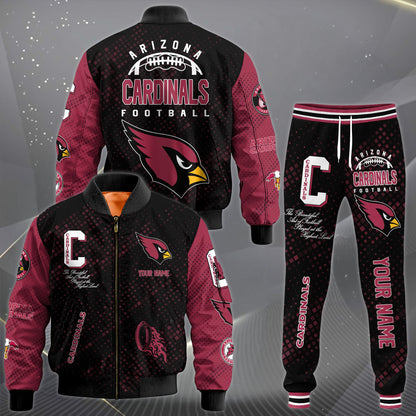 LIMITED EDITION - NEW CUSTOMIZED NFL20 ARC ARIZONA CARDINALS SATIN VARSITY JACKET & LONG PANTS