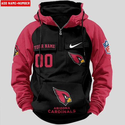 LIMITED EDITION - NEW CUSTOMIZED NFL20 ARC ARIZONA CARDINALS QUARTER ZIP HOODIE