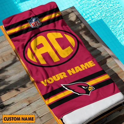 LIMITED EDITION - NEW CUSTOMIZED NFL20 ARC ARIZONA CARDINALS BEACH & BATH TOWEL (KIDS & ADULTS)