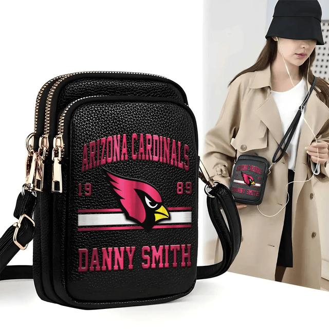 LIMITED EDITION - NEW CUSTOMIZED NFL20 ARC ARIZONA CARDINALS LEATHER CROSSBODY BAG