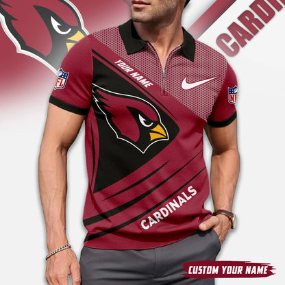 LIMITED EDITION - NEW CUSTOMIZED NFL20 ARC ARIZONA CARDINALS ZIP POLO SHIRT