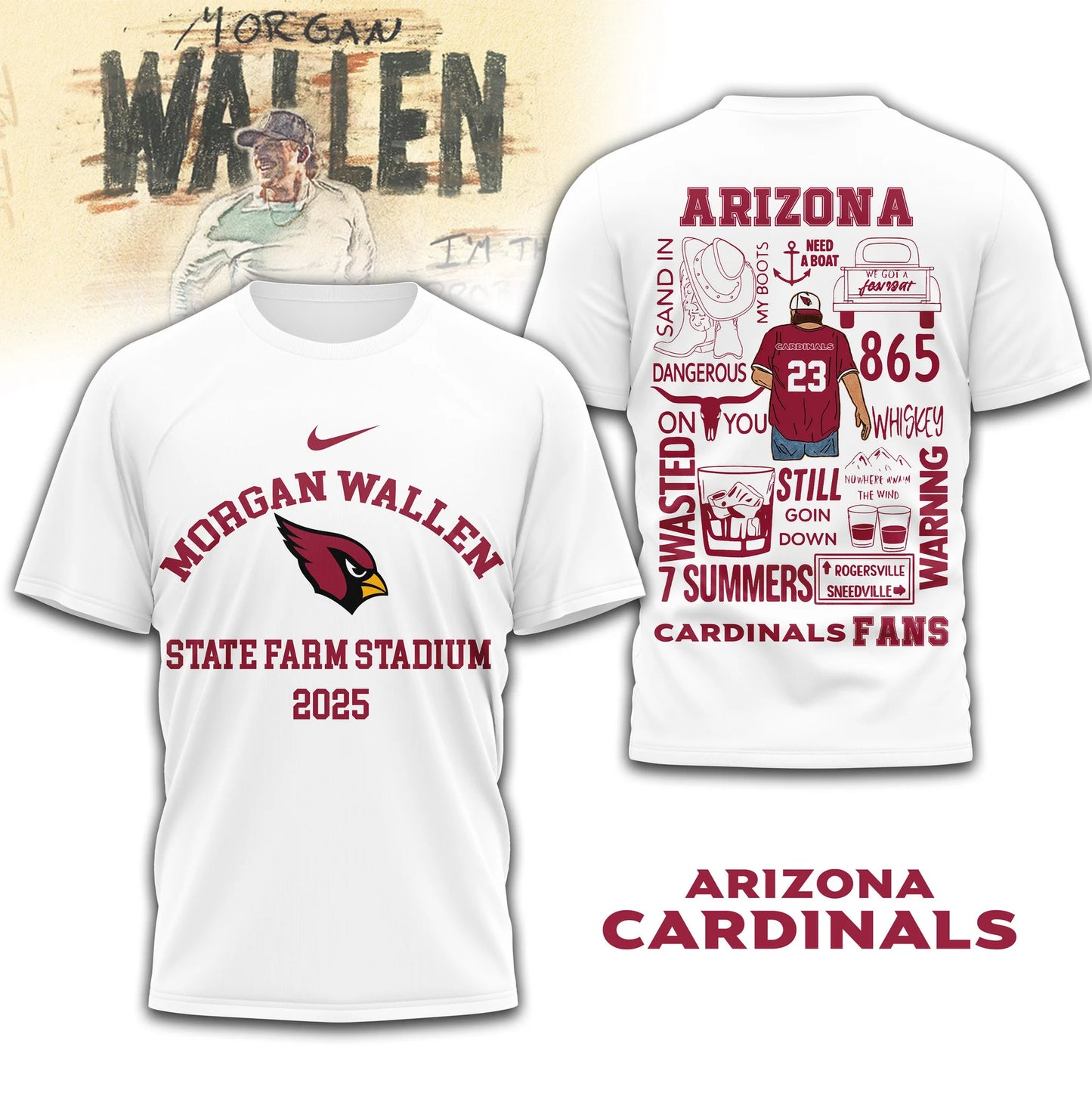 LIMITED EDITION - NEW CUSTOMIZED NFL20 ARC ARIZONA CARDINALS T-SHIRT | MULTIPLE COLORS AVAILABLE