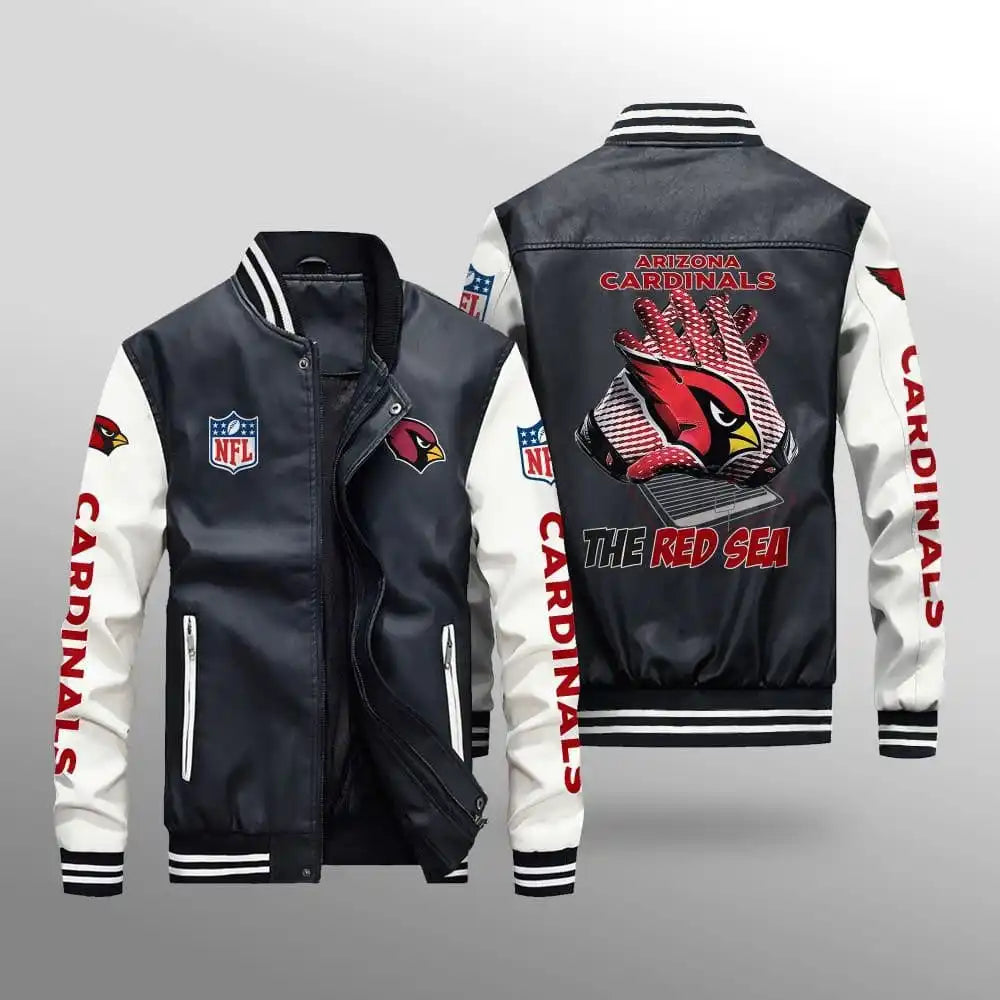 LIMITED EDITION - NEW CUSTOMIZED NFL20 ARC ARIZONA CARDINALS LEATHER BOMBER JACKET