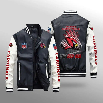 LIMITED EDITION - NEW CUSTOMIZED NFL20 ARC ARIZONA CARDINALS LEATHER BOMBER JACKET