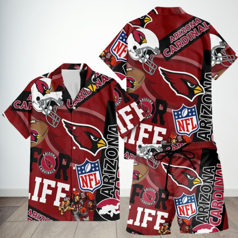 LIMITED EDITION - NEW CUSTOMIZED NFL20 ARC ARIZONA CARDINALS UNISEX HAWAIIAN SHIRT & SHORTS SET