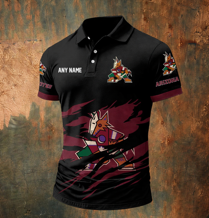 LIMITED EDITION - NEW CUSTOMIZED NHL30 AZC ARIZONA COYOTES POLO SHIRT