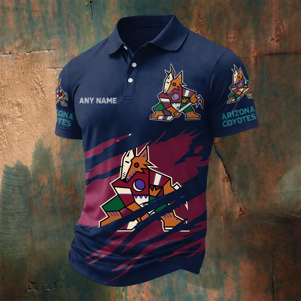 LIMITED EDITION - NEW CUSTOMIZED NHL30 AZC ARIZONA COYOTES POLO SHIRT