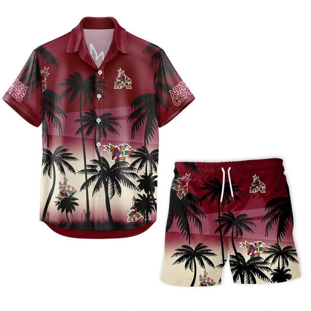 LIMITED EDITION - NEW CUSTOMIZED NHL30 AZC ARIZONA COYOTES UNISEX HAWAIIAN SHIRT & SHORTS SET