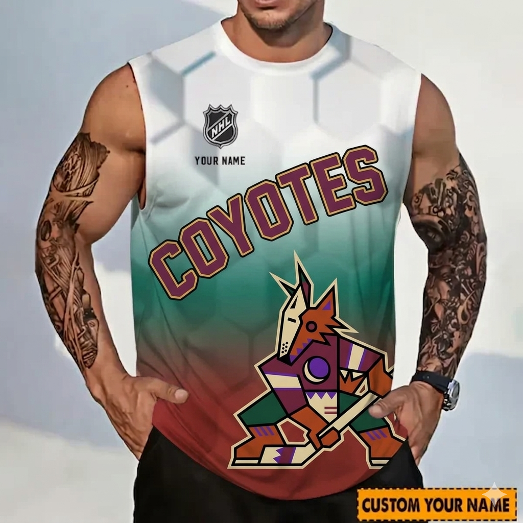 LIMITED EDITION - NEW CUSTOMIZED NHL30 AZC ARIZONA COYOTES TANK TOP & GYM SHIRT