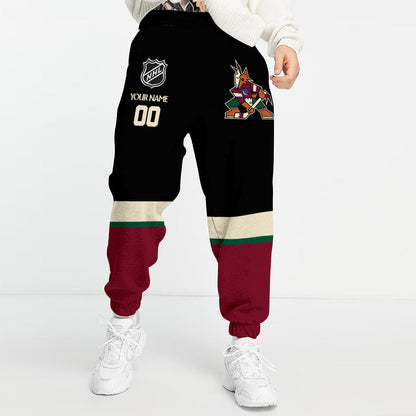 LIMITED EDITION - NEW CUSTOMIZED NHL30 AZC ARIZONA COYOTES COMBO HOODIE & LONGPANTS