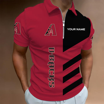 LIMITED EDITION - NEW CUSTOMIZED MLB07 ADS ARIZONA DIAMONDBACKS ZIP POLO SHIRT
