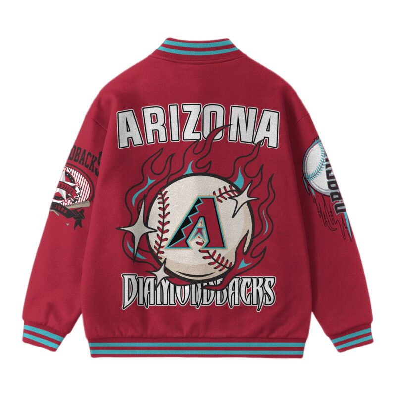 LIMITED EDITION - NEW CUSTOMIZED MLB07 AZ DIAMONDBACKS SATIN VARSITY & BASEBALL JACKET