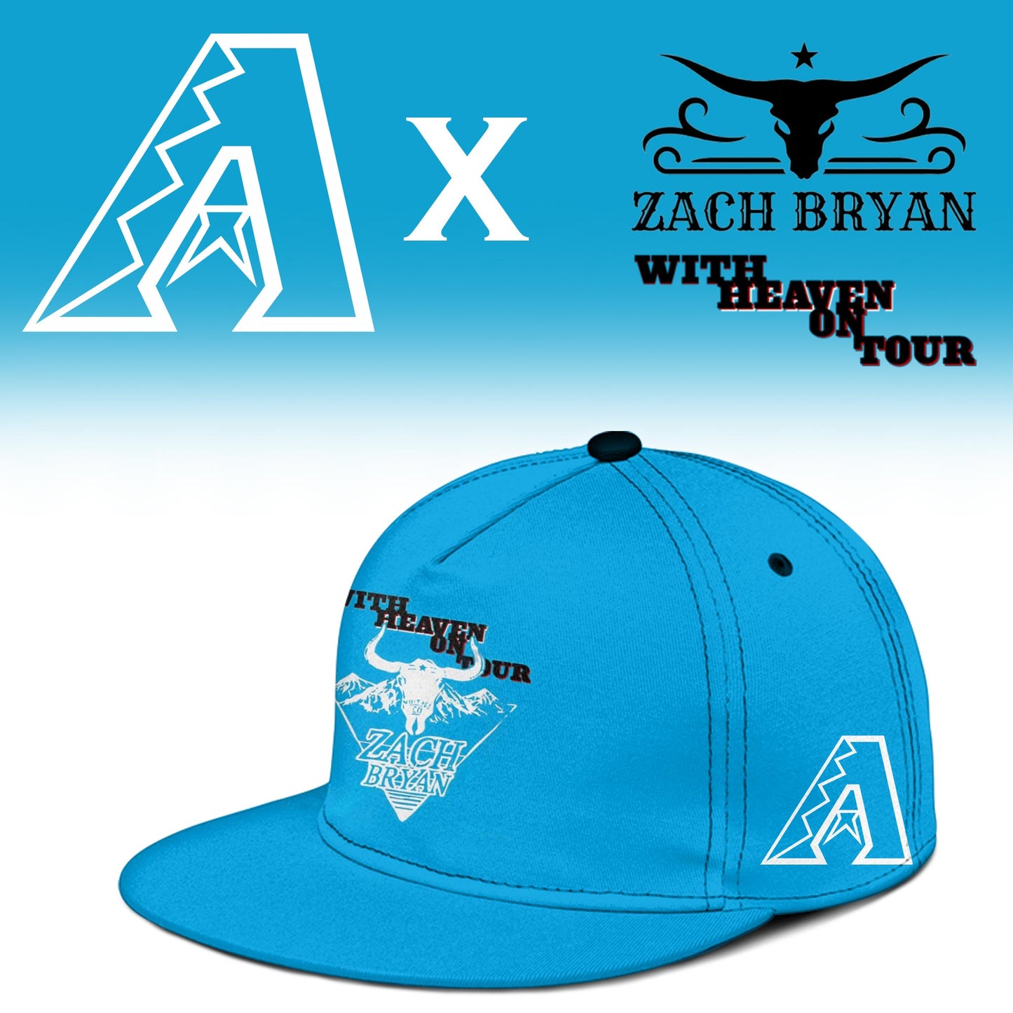 LIMITED EDITION - NEW CUSTOMIZED MLB07 ADS ARIZONA DIAMONDBACKS x ZACH BRYAN BASEBALL JERSEY & CAP