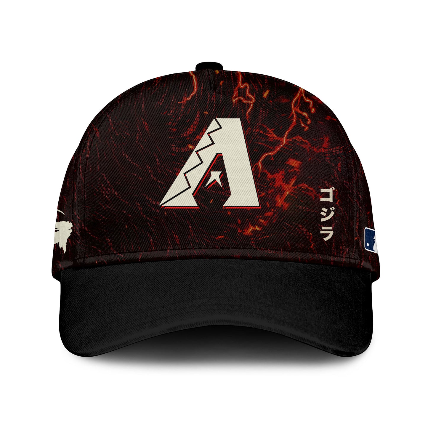 LIMITED EDITION - NEW CUSTOMIZED MLB07 ADS ARIZONA DIAMONDBACKS x GODZILLA BASEBALL JERSEY & CAP