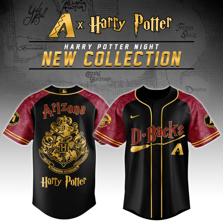 LIMITED EDITION - NEW CUSTOMIZED MLB07 AZ DIAMONDBACKS x HARRY POTTER BASEBALL JERSEY & CAP