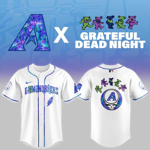 LIMITED EDITION - NEW CUSTOMIZED MLB07 AZ DIAMONDBACKS x GRATEFUL DEAD BASEBALL JERSEY