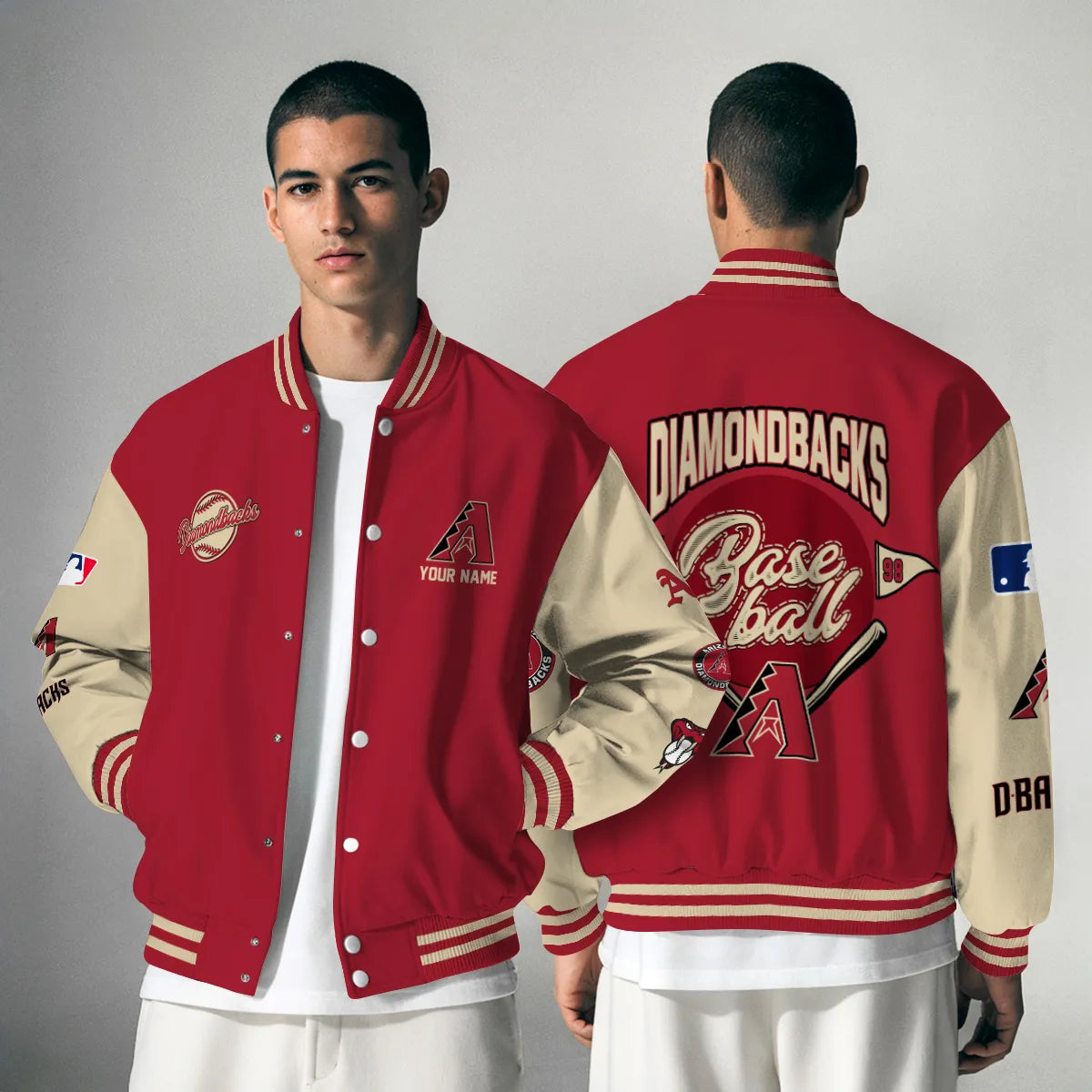 LIMITED EDITION - NEW PREMIUM MLB07 ADS ARIZONA DIAMONDBACKS SATIN VARSITY JACKET