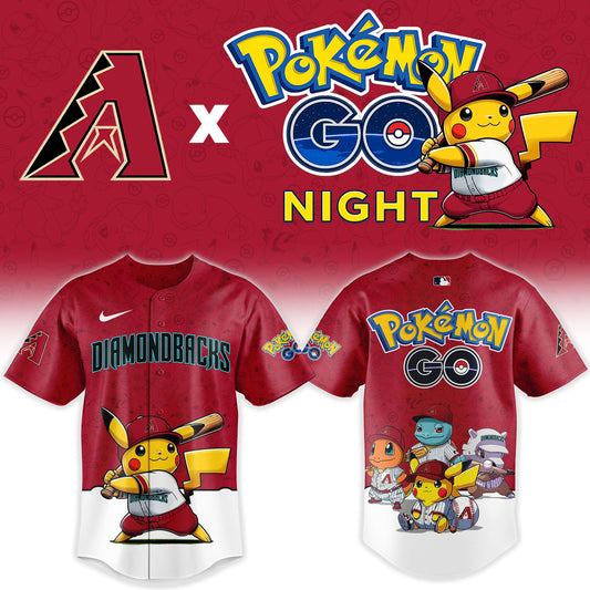LIMITED EDITION - NEW CUSTOMIZED MLB07 ADS ARIZONA DIAMONDBACKS x POKEMON BASEBALL JERSEY & CAP