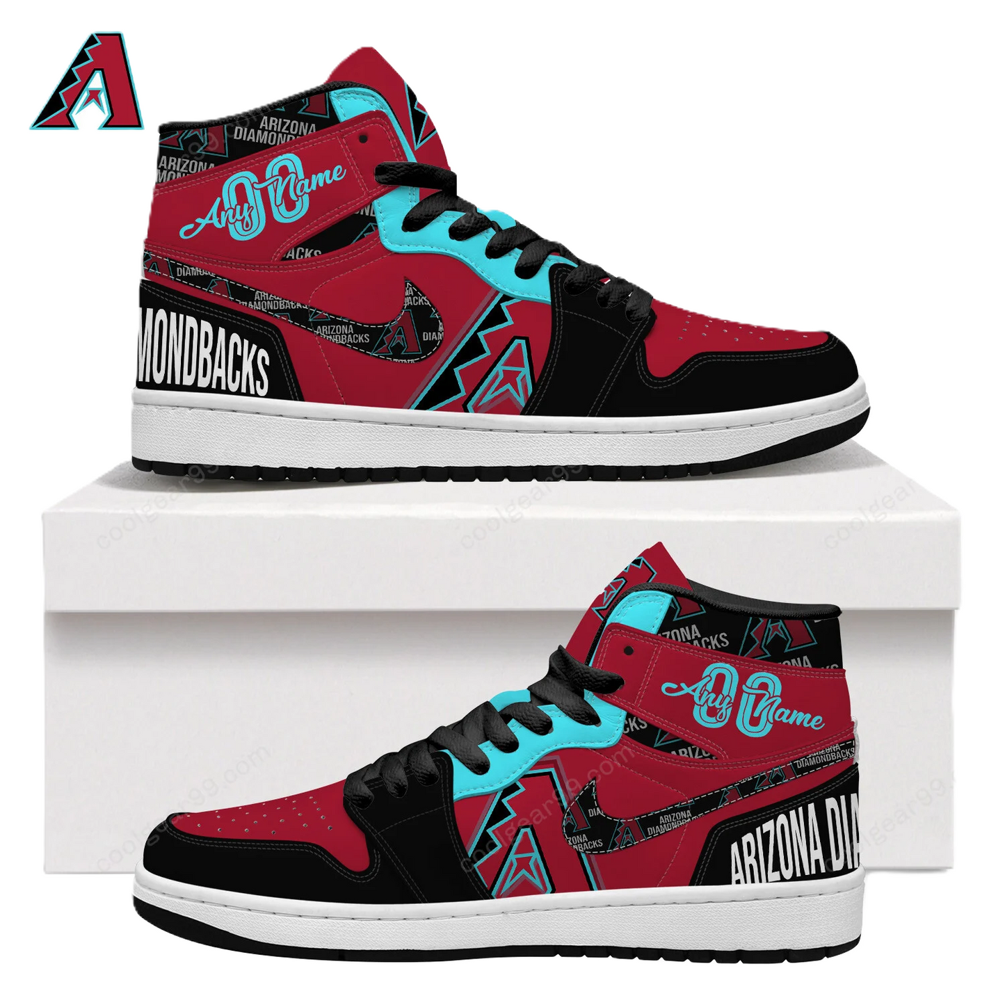 LIMITED EDITION - NEW CUSTOMIZED MLB07 AZ DIAMONDBACKS AIR JORDAN SNEAKERS