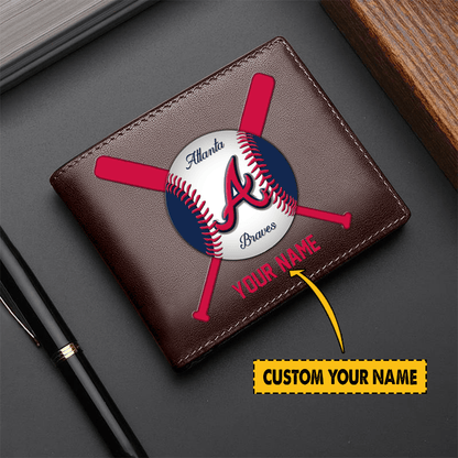 LIMITED EDITION - NEW CUSTOMIZED MLB09 ABS ATLANTA BRAVES LEATHER WALLET