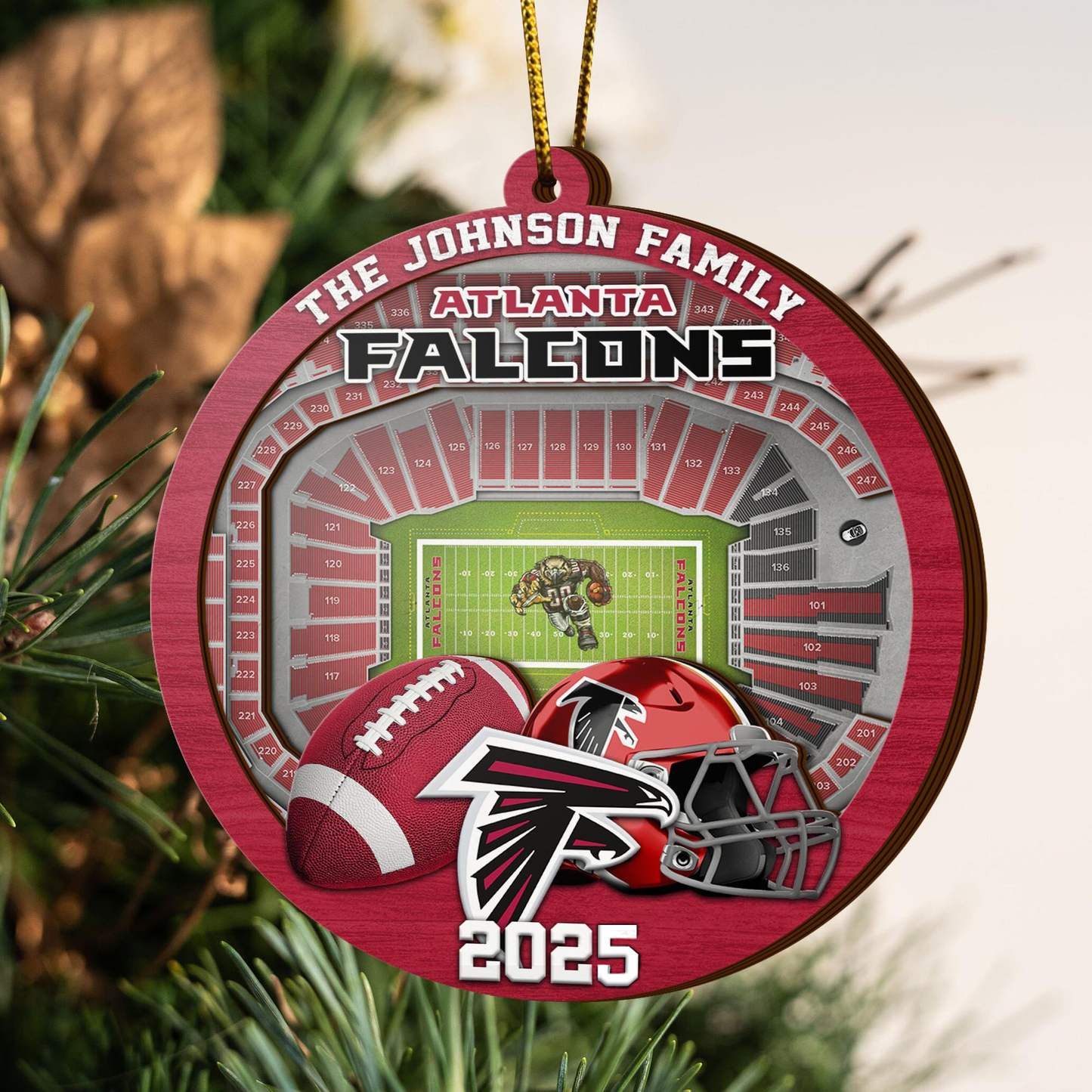 LIMITED EDITION - NEW CUSTOMIZED NFL18 ATF ATLANTA FALCONS ORNAMENT