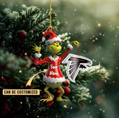 LIMITED EDITION - NEW CUSTOMIZED NFL18 ATF ATLANTA FALCONS THE GRINCH ACRYLIC ORNAMENT