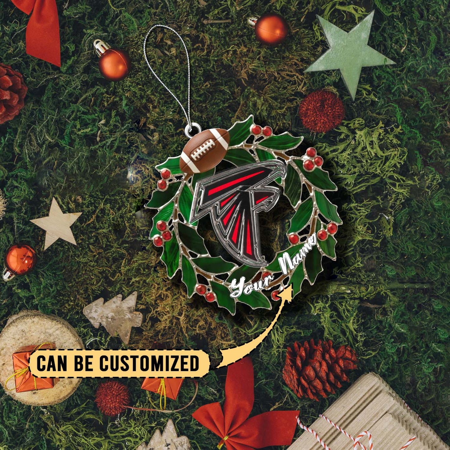 LIMITED EDITION - NEW CUSTOMIZED NFL18 ATF ATLANTA FALCONS ACRYLIC ORNAMENT