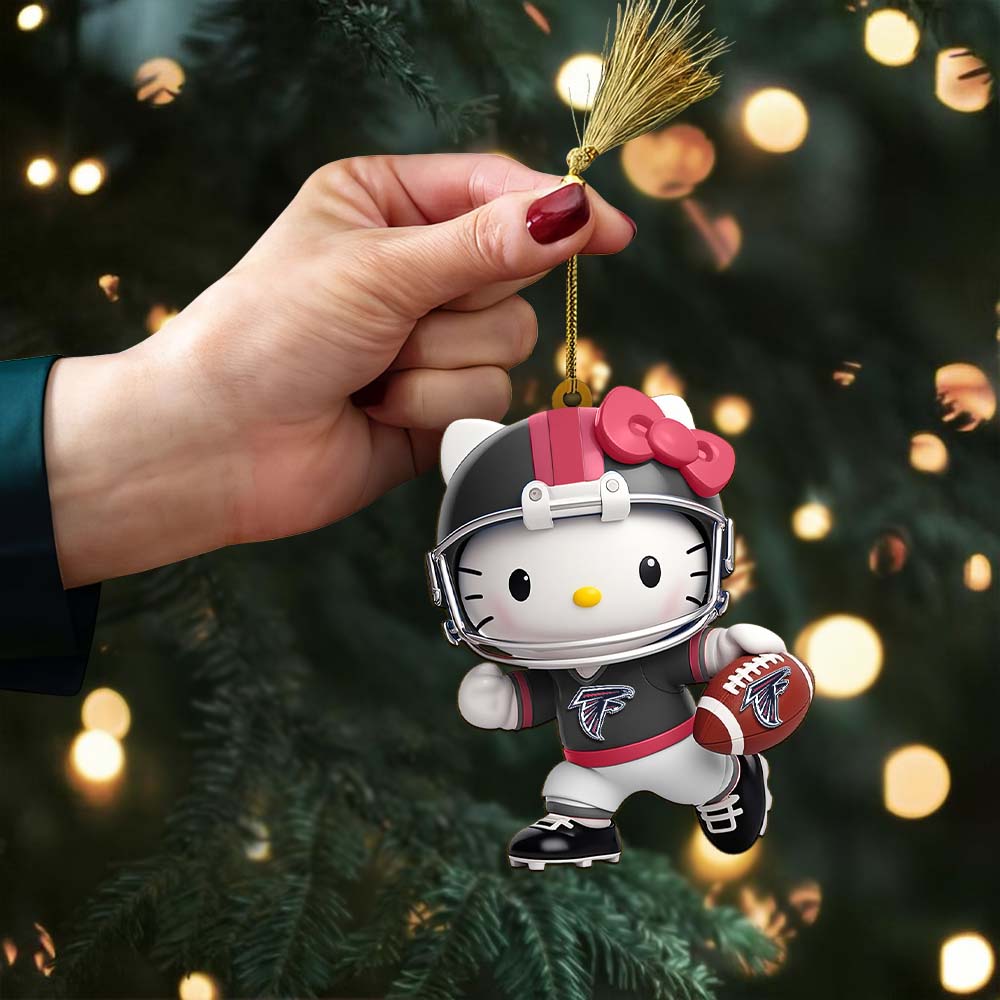 LIMITED EDITION - NEW CUSTOMIZED NFL18 ATF ATLANTA FALCONS HELLO KITTY ACRYLIC ORNAMENT
