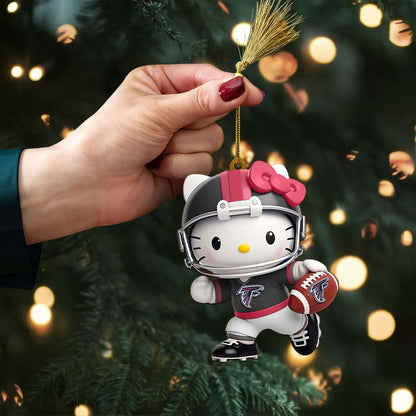 LIMITED EDITION - NEW CUSTOMIZED NFL18 ATF ATLANTA FALCONS HELLO KITTY ACRYLIC ORNAMENT