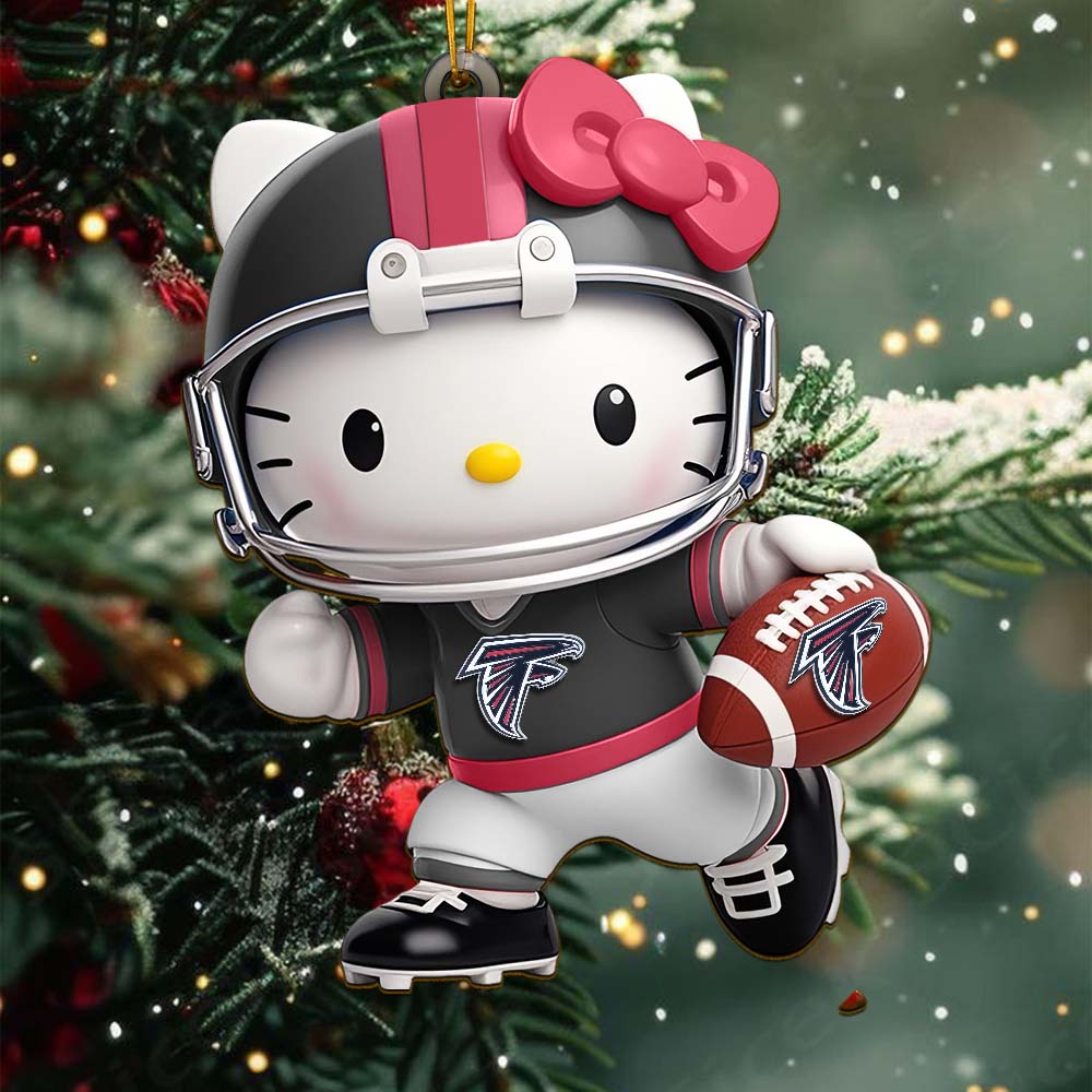 LIMITED EDITION - NEW CUSTOMIZED NFL18 ATF ATLANTA FALCONS HELLO KITTY ACRYLIC ORNAMENT