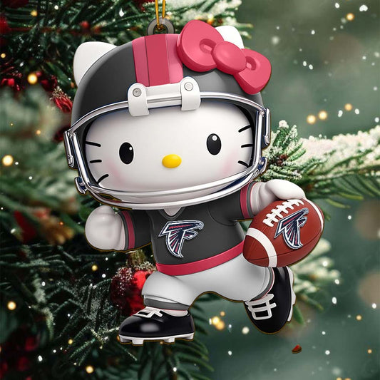 LIMITED EDITION - NEW CUSTOMIZED NFL18 ATF ATLANTA FALCONS HELLO KITTY ACRYLIC ORNAMENT