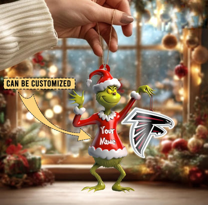 LIMITED EDITION - NEW CUSTOMIZED NFL18 ATF ATLANTA FALCONS THE GRINCH ACRYLIC ORNAMENT