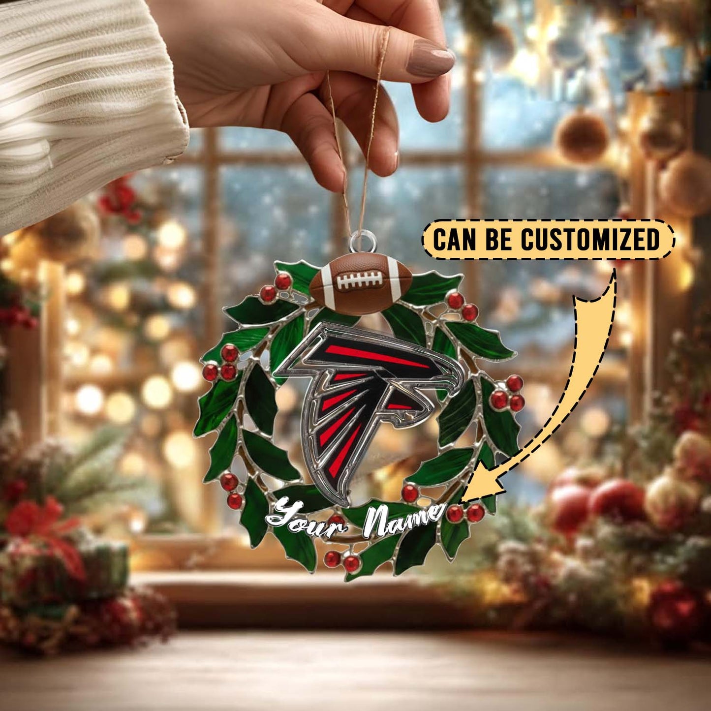 LIMITED EDITION - NEW CUSTOMIZED NFL18 ATF ATLANTA FALCONS ACRYLIC ORNAMENT