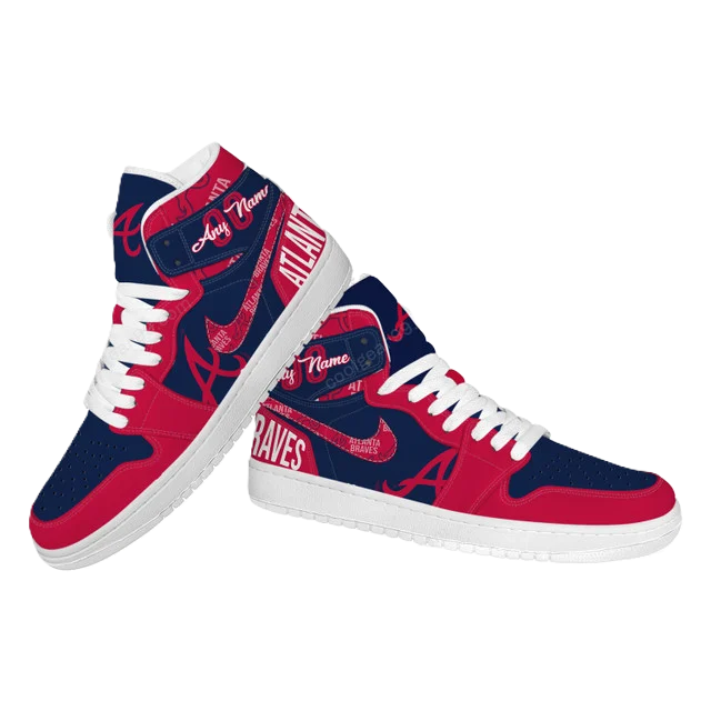 LIMITED EDITION - NEW CUSTOMIZED MLB09 AT BRAVES AIR JORDAN SNEAKERS